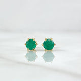 Topos Circulo Seis Garras 1.45gr / 5.5mm Esmeraldas 98pts Oro Amarillo 18K (Joya)