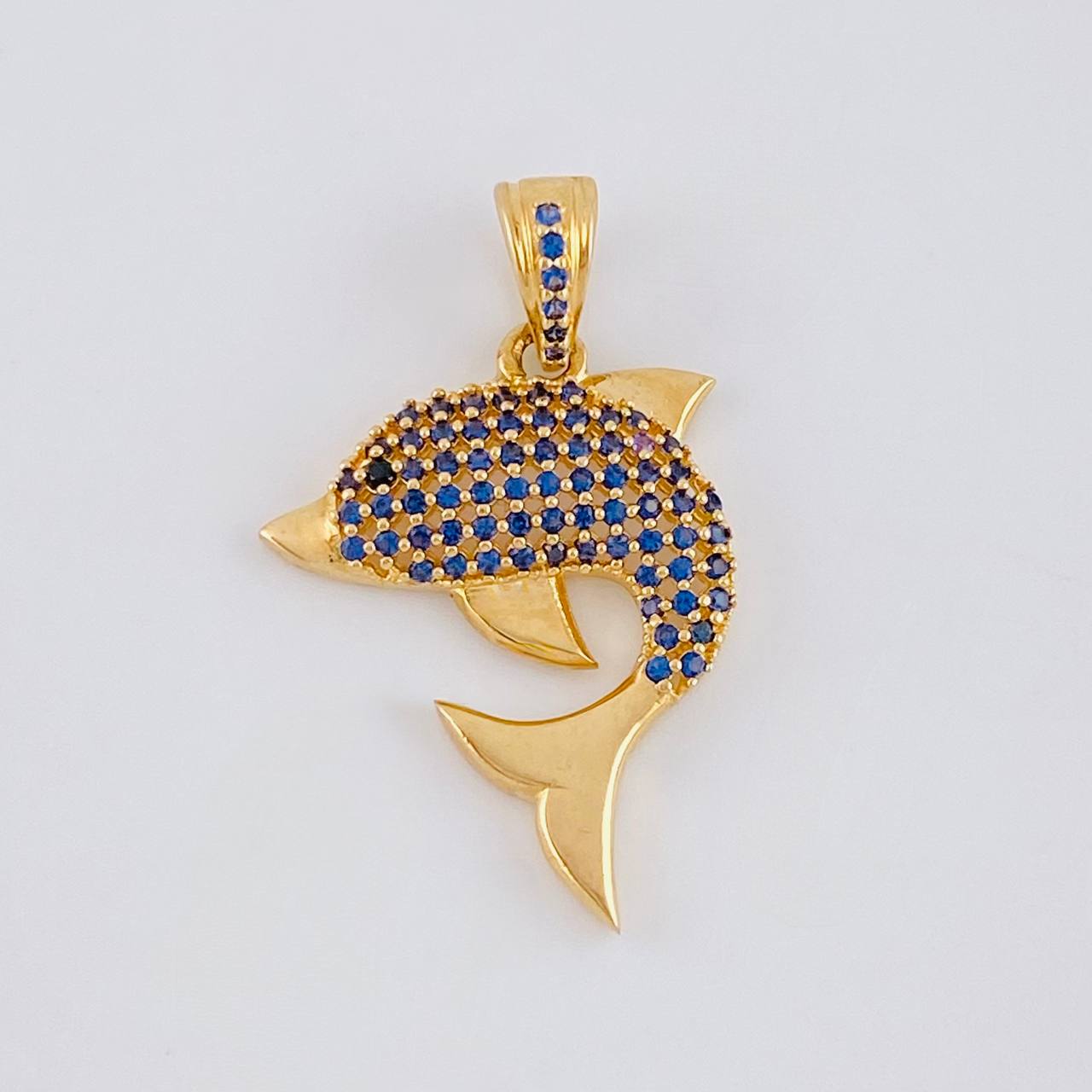 Dije Delfin tupido 2.5g / 1 1/4 in Oro Amarillo 18K