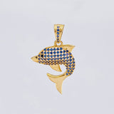 Dije Delfin tupido 2.5g / 1 1/4 in Oro Amarillo 18K