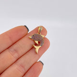 Dije Delfin tupido 2.5g / 1 1/4 in Oro Amarillo 18K