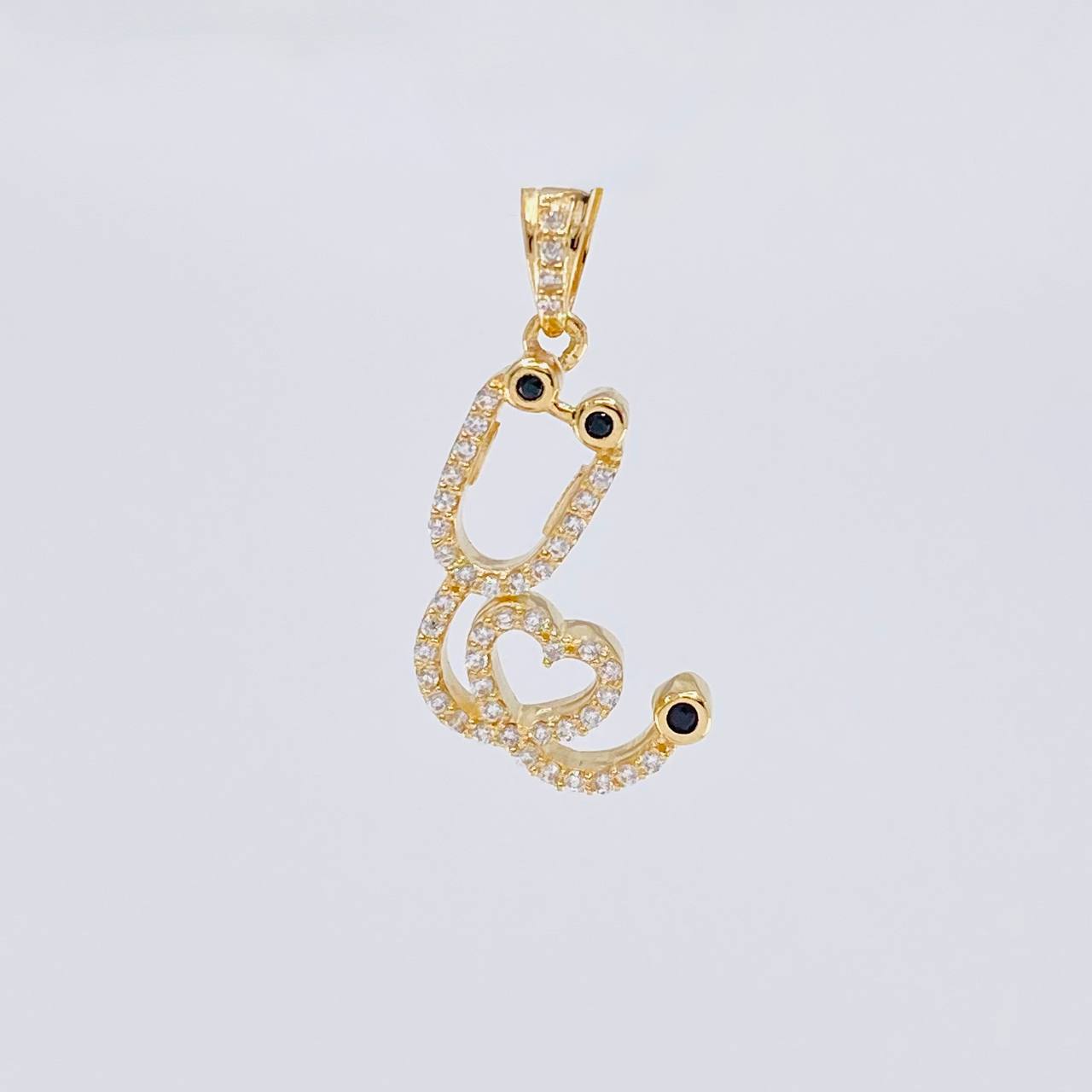 Dije Estetoscopio tupido corazon 2.4g / 1 in Oro Amarillo 18K