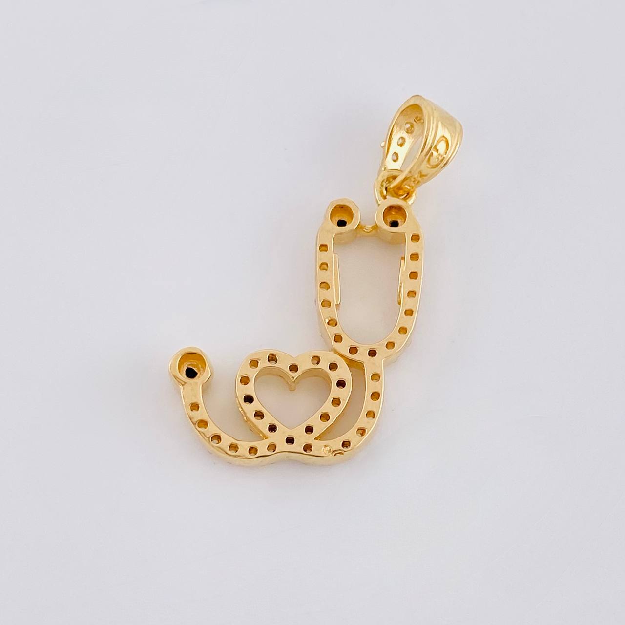 Dije Estetoscopio tupido corazon 2.4g / 1 in Oro Amarillo 18K