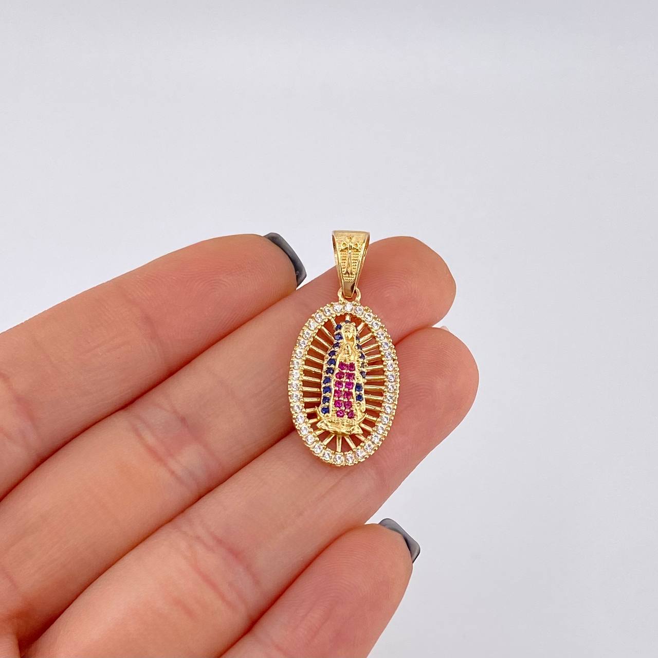 Dije Canasta virgen guadalupe 3.65g / 1 1/4 in Oro Amarillo 18K