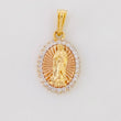 Pendant Virgin of Guadalupe Diamond-Cut 1.95g / 3/4 in Three Golds 18K