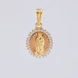 Dije Circular virgen guadalupe 1.95g / 3/4 in Dos Oros Amarillo Rosa 18K