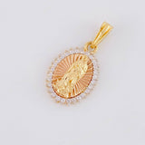 Dije Circular virgen guadalupe 1.95g / 3/4 in Dos Oros Amarillo Rosa 18K