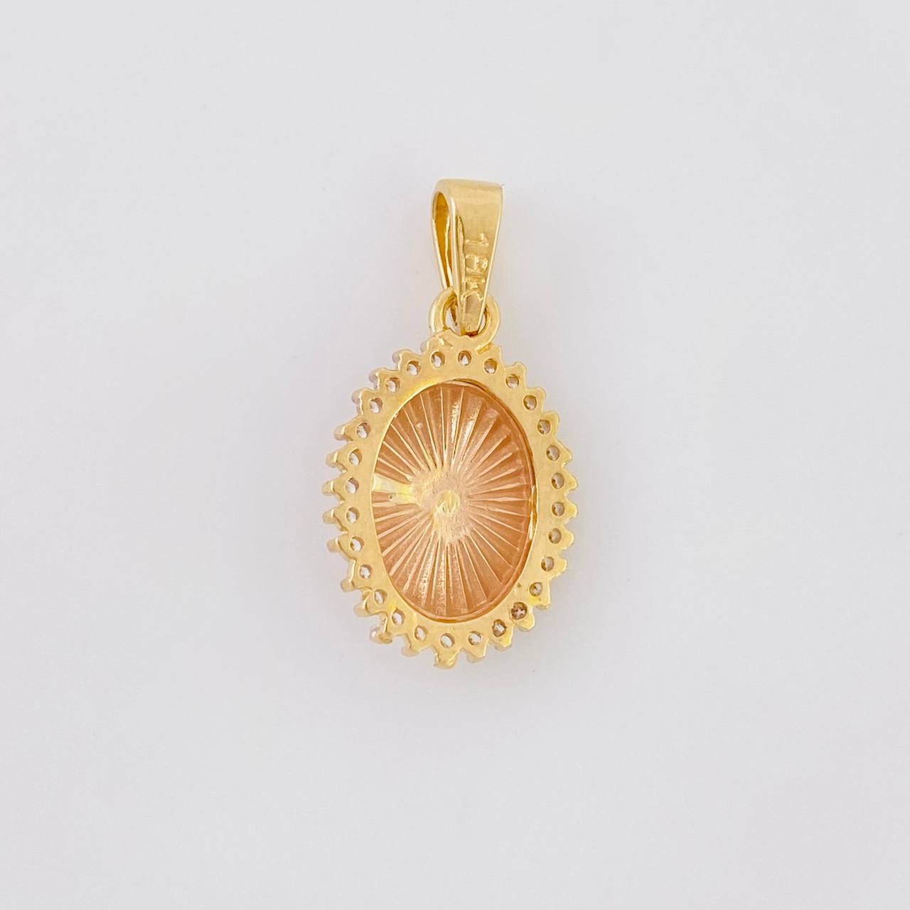 Dije Circular virgen guadalupe 1.95g / 3/4 in Dos Oros Amarillo Rosa 18K