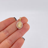 Dije Circular virgen guadalupe 1.95g / 3/4 in Dos Oros Amarillo Rosa 18K