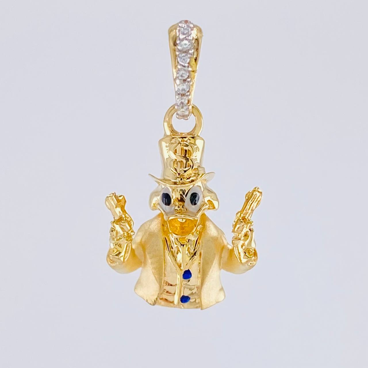 Dije Pato pistolas 2.4g / 1 in Oro Amarillo 18K