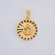 Dije Circulo ancla diamanatado 2.4g / 1 in Oro Amarillo 18K