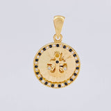 Dije Circulo ancla diamanatado 2.4g / 1 in Oro Amarillo 18K