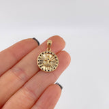 Dije Circulo ancla diamanatado 2.4g / 1 in Oro Amarillo 18K
