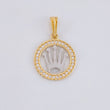 Dije Circulo corona 1.4g / 3/4 in Dos Oros Amarillo Blanco 18K
