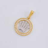 Dije Circulo corona 1.4g / 3/4 in Dos Oros Amarillo Blanco 18K