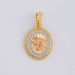 Pendant Medallion with Dotted Edges Saint Michael 2.85g / 1 in Three Golds 18K