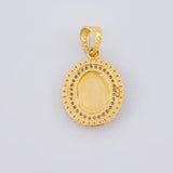 Pendant Medallion with Dotted Edges Saint Michael 2.85g / 1 in Three Golds 18K