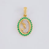 Dije Virgen maria 1.9g / 3/4 in Dos Oros Amarillo Blanco 18K