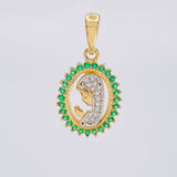 Dije Virgen maria 1.9g / 3/4 in Dos Oros Amarillo Blanco 18K