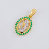 Dije Virgen maria 1.9g / 3/4 in Dos Oros Amarillo Blanco 18K