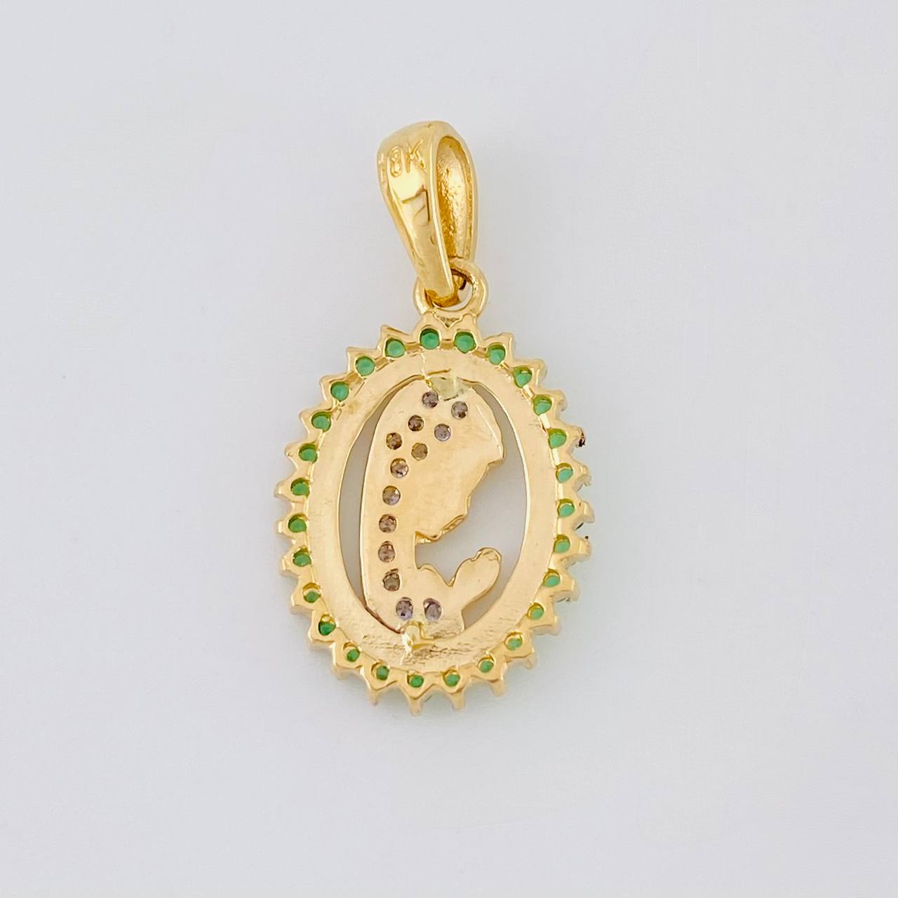 Dije Virgen maria 1.9g / 3/4 in Dos Oros Amarillo Blanco 18K