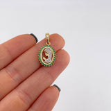 Dije Virgen maria 1.9g / 3/4 in Dos Oros Amarillo Blanco 18K