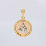 Dije Circulo ancla diamanatado 2.8g / 1 in Tres Oros 18K