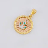 Dije Circulo ancla diamanatado 2.8g / 1 in Tres Oros 18K
