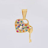 Pendant Heart Lock 2.3g / 3/4 in 18K Yellow Gold