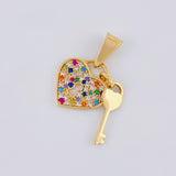 Pendant Heart Lock 2.3g / 3/4 in 18K Yellow Gold