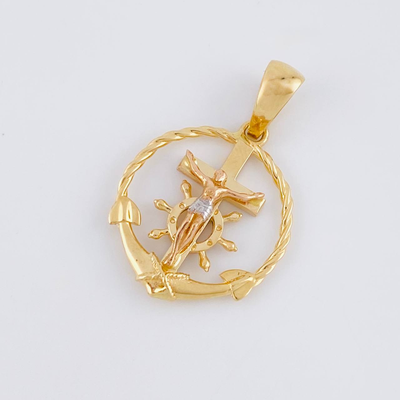 Dije Cruz cristo marinero 2.85g / 1 in Tres Oros 18K