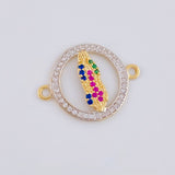 Herraje Circulo virgen de guadalupe 1.35g / 3/4 in Dos Oros Amarillo Blanco 18K