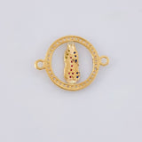 Herraje Circulo virgen de guadalupe 1.35g / 3/4 in Dos Oros Amarillo Blanco 18K