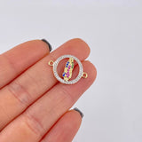 Herraje Circulo virgen de guadalupe 1.35g / 3/4 in Dos Oros Amarillo Blanco 18K