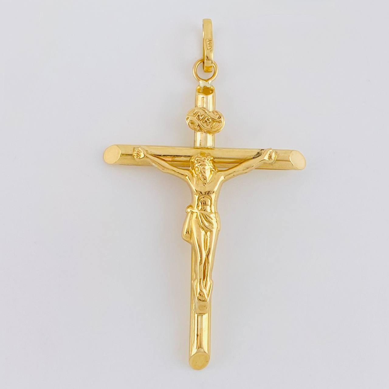 Dije Cruz Cristo Puntas Planas 2 g / 2 in Oro Amarillo 18K