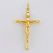 Dije Cruz Cristo Puntas Planas 2.55 g / 2 1/4 in Oro Amarillo 18K