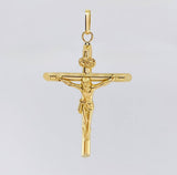 Dije Cruz Cristo Puntas Planas 2 g / 2 in Oro Amarillo 18K