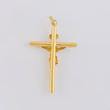 Dije Cruz Cristo Puntas Planas 2.55 g / 2 1/4 in Oro Amarillo 18K