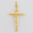 Dije Cruz Cristo Puntas Planas 1.4 g / 1 3/4 in Oro Amarillo 18K