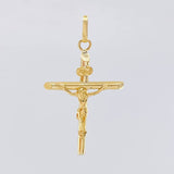 Dije Cruz Cristo Puntas Planas 1.5 g / 1 3/4 in Oro Amarillo 18K