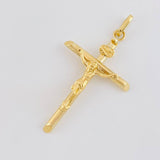 Dije Cruz Cristo Puntas Planas 1.5 g / 1 3/4 in Oro Amarillo 18K