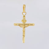 Dije Cruz Cristo Puntas Planas 1.25 g / 1 1/2 in Oro Amarillo 18K