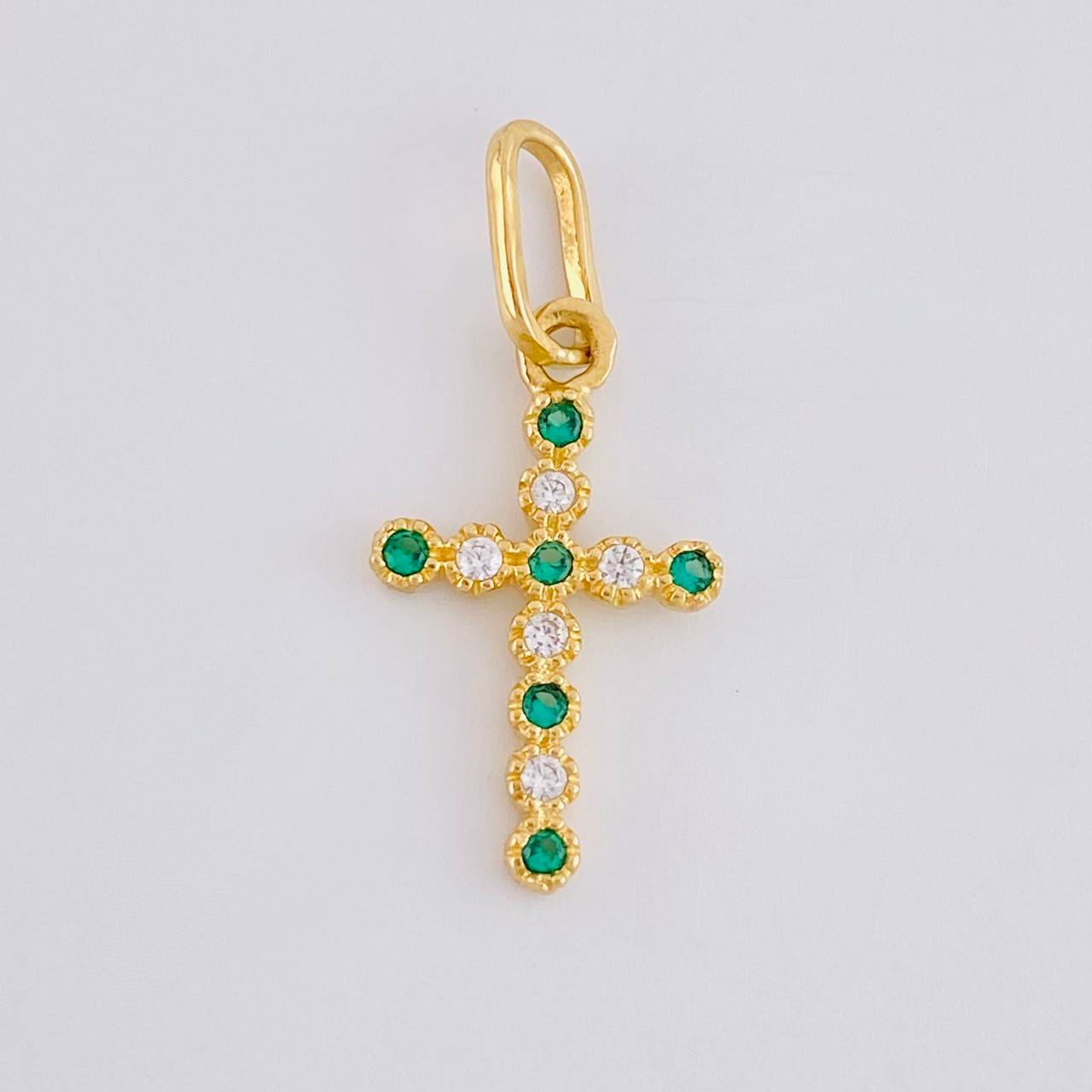 Dije Cruz Burbuja Tupida 0.65g / 3/4 in Oro Amarillo 18K