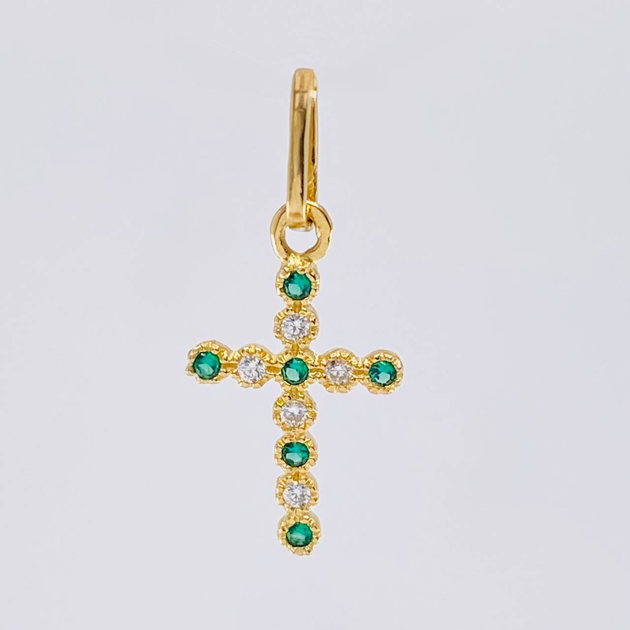 Dije Cruz Burbuja Tupida 0.65g / 3/4 in Oro Amarillo 18K