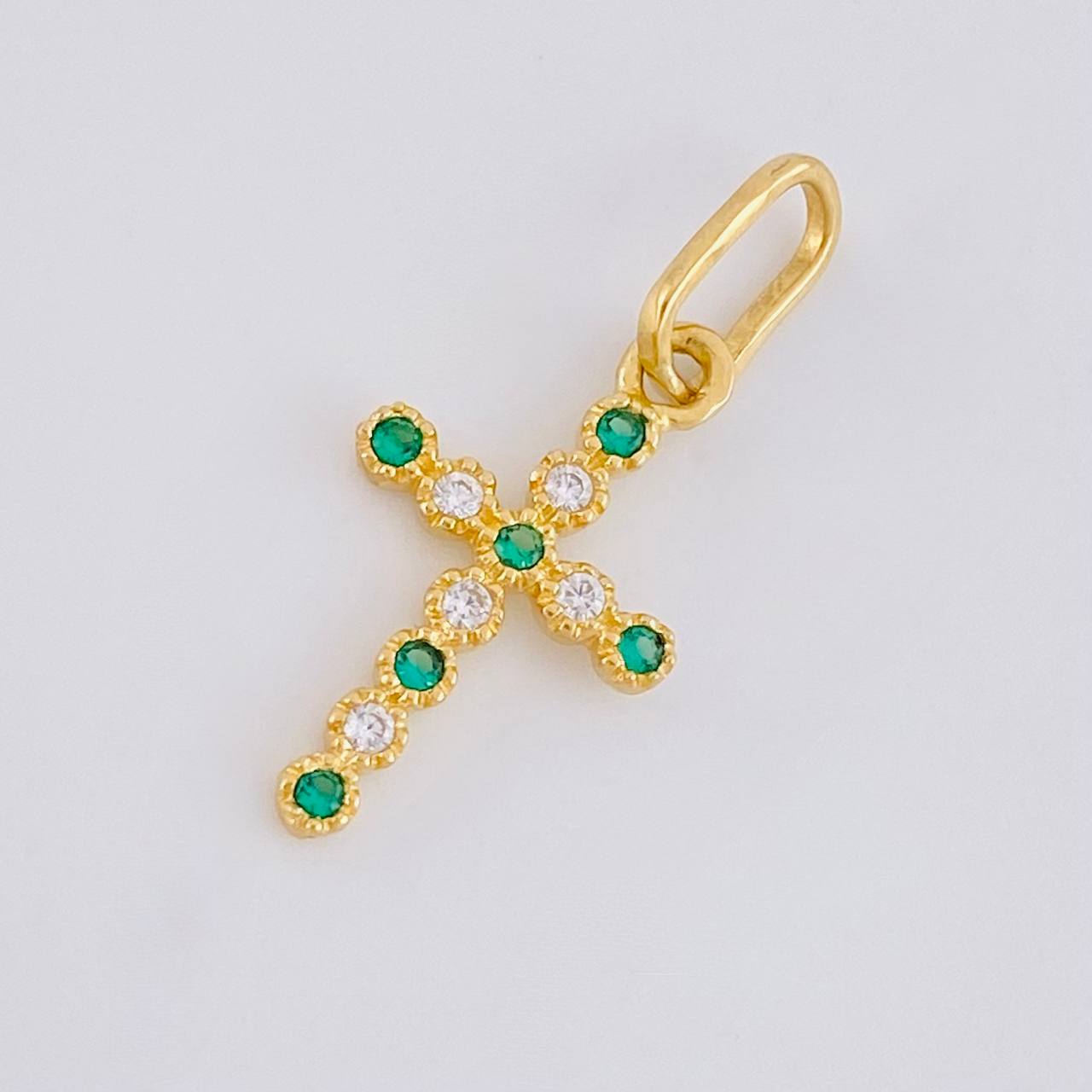 Dije Cruz Burbuja Tupida 0.65g / 3/4 in Oro Amarillo 18K