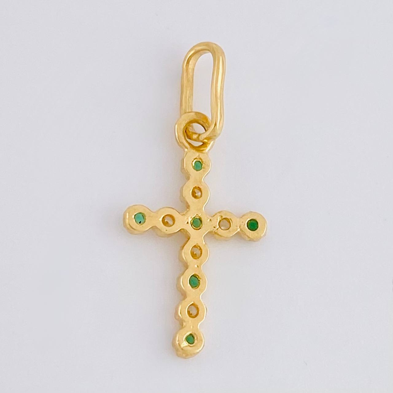 Dije Cruz Burbuja Tupida 0.65g / 3/4 in Oro Amarillo 18K