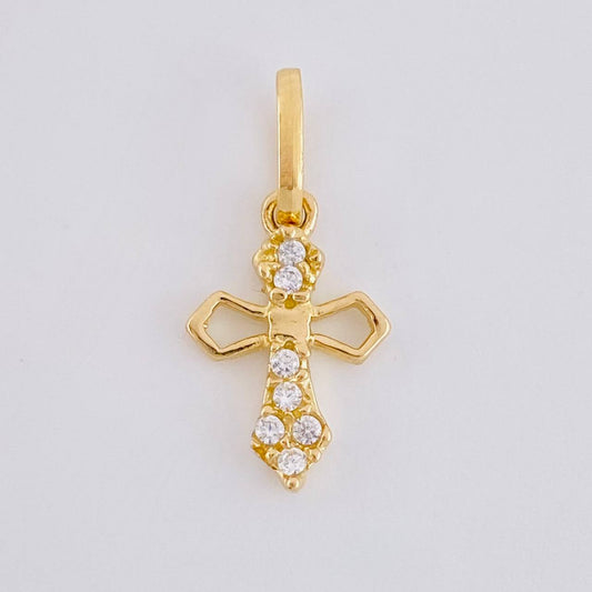 Dije Cruz Puntas Flechas 0.75g / 3/4 in Oro Amarillo 18K