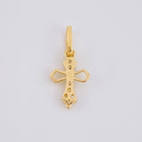 Dije Cruz Puntas Flechas 0.7g / 3/4 in Oro Amarillo 18K