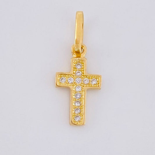 Dije Cruz Basteada 0.6g / 3/4 in Oro Amarillo 18K