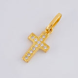 Dije Cruz Basteada 0.6g / 3/4 in Oro Amarillo 18K