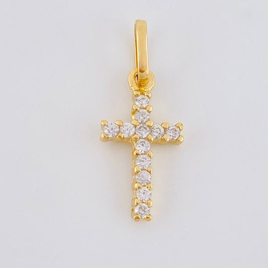 Dije Cruz Tupida 0.6g / 3/4 in Oro Amarillo 18K